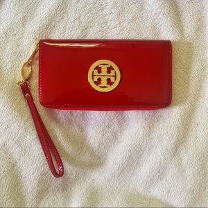 Tory Burch Red Patent Leather Wallet